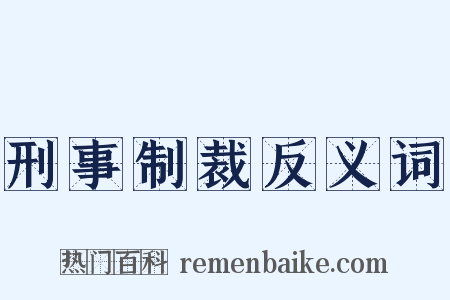 刑事制裁反义词是什么意思的图片